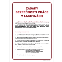 Značka Zásady bezpečnosti práce v lakovnách